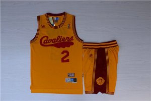 Maillot De Basket Cleveland Cavaliers Engrener Retro Jaune Short et Survetement